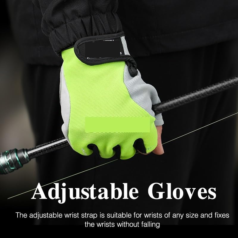 Gants résistants aux coupures, Gants de pêche à doigts longs, 3 doigts coupés, randonnée en plein air, pagaie, aviron, antidérapants(3 Cutting Blue)