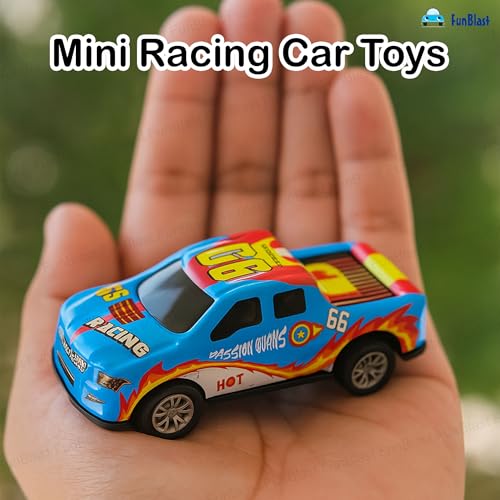 Image of FunBlast Die-Cast Car Set for Kids - Pack of 12 Pull Back Metal & Plastic Cars, Scaled Model Mini Racing Car Toys for 3+ Year Old Boys & Girls, Multicolor