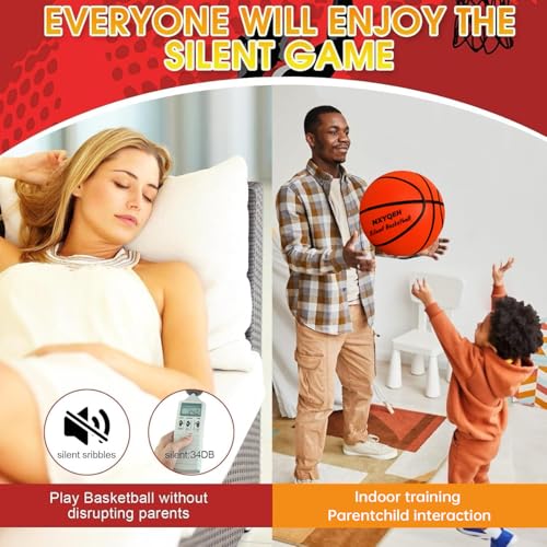 Silent Basketball Size 7(29.5”) - Next-Gen Weight Edition 600g Airless Foam Indoor Basketball w/Advanced Durability, Deep Grooves & High Bounce -Suitable for Pros,Kids& Beginner Quiet Indoor Training — view 2