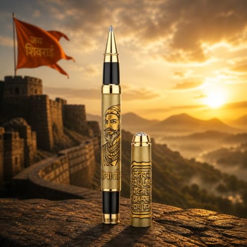 Image of Chhatrapati Shivaji Maharaj Premium Metal Pen | Royal Maratha Edition | Maharashtra Swaraj Pen | Inspirational Warrior Pen | Elegant Gift for Men, Professionals & History Enthusiasts