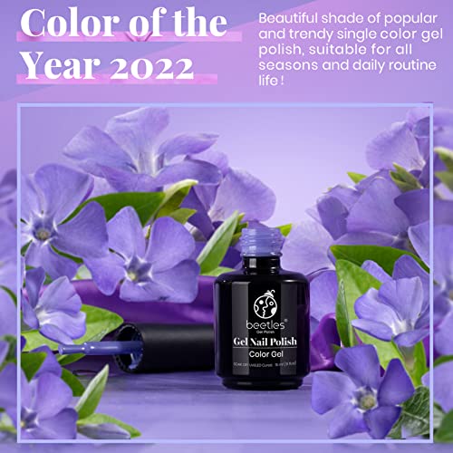 Image of Beetles Purple Gel Polish - 1pc 15ml Periwinkle Pale Soft Purple Gel Soak Off Uv Lamp Nail Art Manicure Salon Design DIY Home Gifts for Women Girls