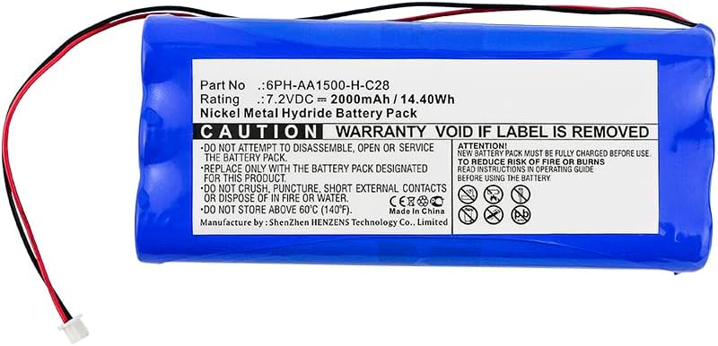 Miniatura 3 de Synergy Digital Batería de iluminación de emergencia, compatible con DSC 6PH-AA1500-H-C28 iluminación de emergencia, (Ni-MH, 7.2 V, 2000 mAh), ultra