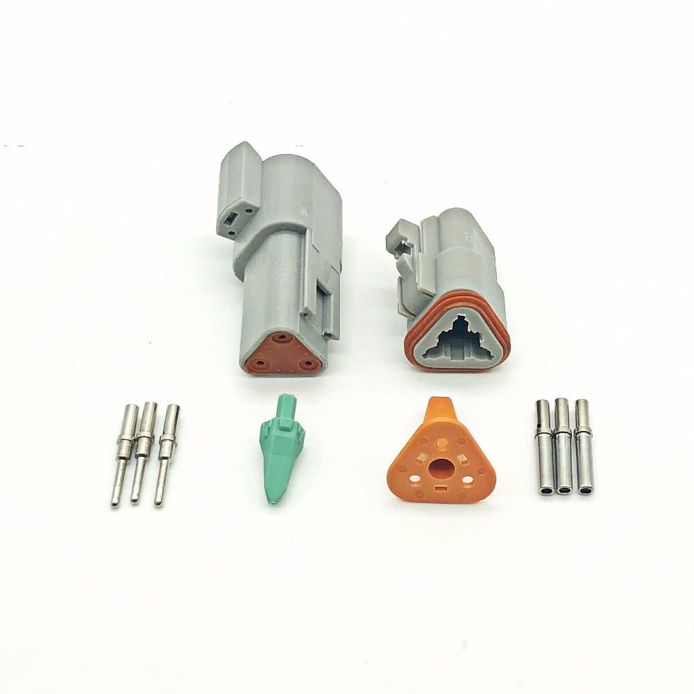 1 sets deutsch DT 2 3 4 6 8 12 Conector a prueba de agua AUTOMO AUTOMÁTICO DE PIN MAJO sellado automotriz con pines sólidos Tamaño 16-20 Awg(12P gray)