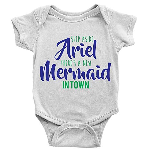 Image of Step Aside Ariel Baby Bodysuit Girl boy Infant Toddler Organic Clothes Creeper White