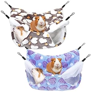 Zdlagiic Meerschweinchen Ratte Meerschweinchen Hamster Frettchen Hängespielzeug für kleine Tiere Chinchilla klein lila und braun 2pcs
