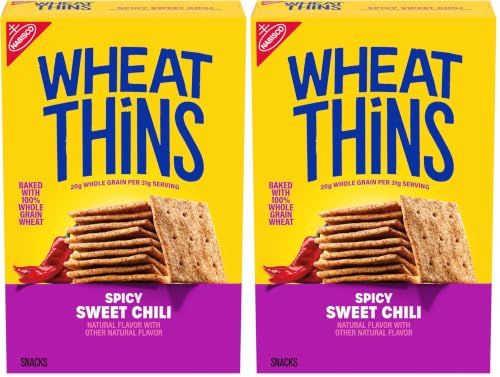 Wheat Thins Spicy Sweet Chili Snacks, Whole Grain Wheat Crackers, Snack Crackers, 8.5 oz (Pack of 2)