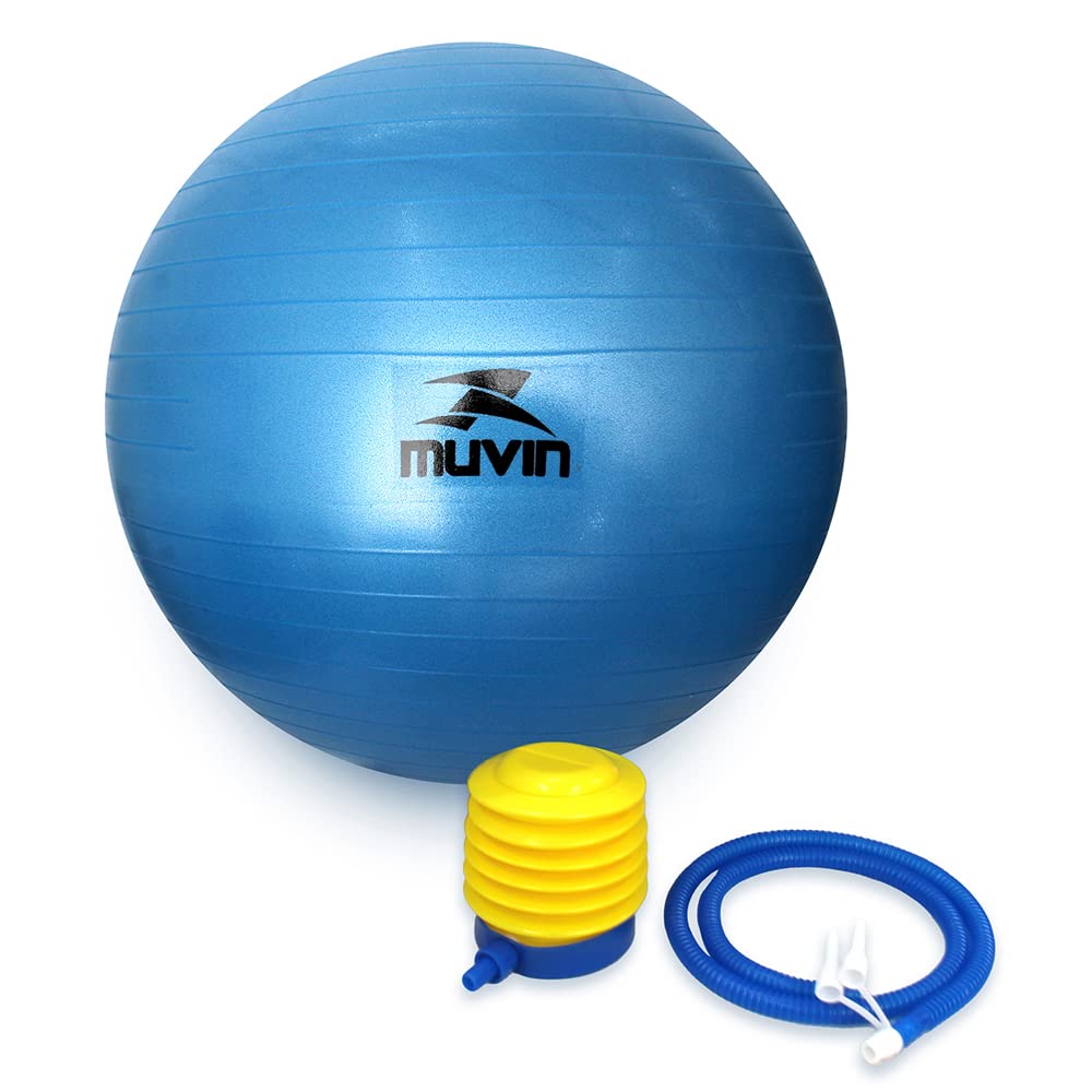 Bola de Pilates 85cm Muvin – Antiestouro – Suporta até 300kg – Com Bomba – Ginástica –