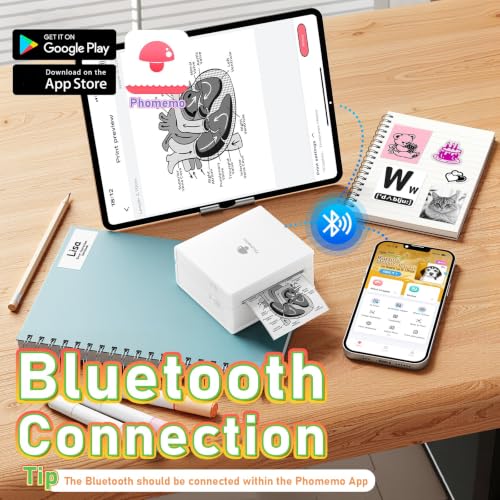 Image of Phomemo Mini Printer Sticker Maker, Inkless Thermal Bluetooth Printer