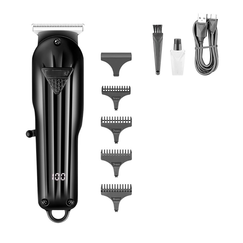 YUSIWOAL Mens Hair Clippers, Digital Display Professional Oil Head Hair Clipper Hair Salon Men's Home Hair Clipper Carving Electric Clipper