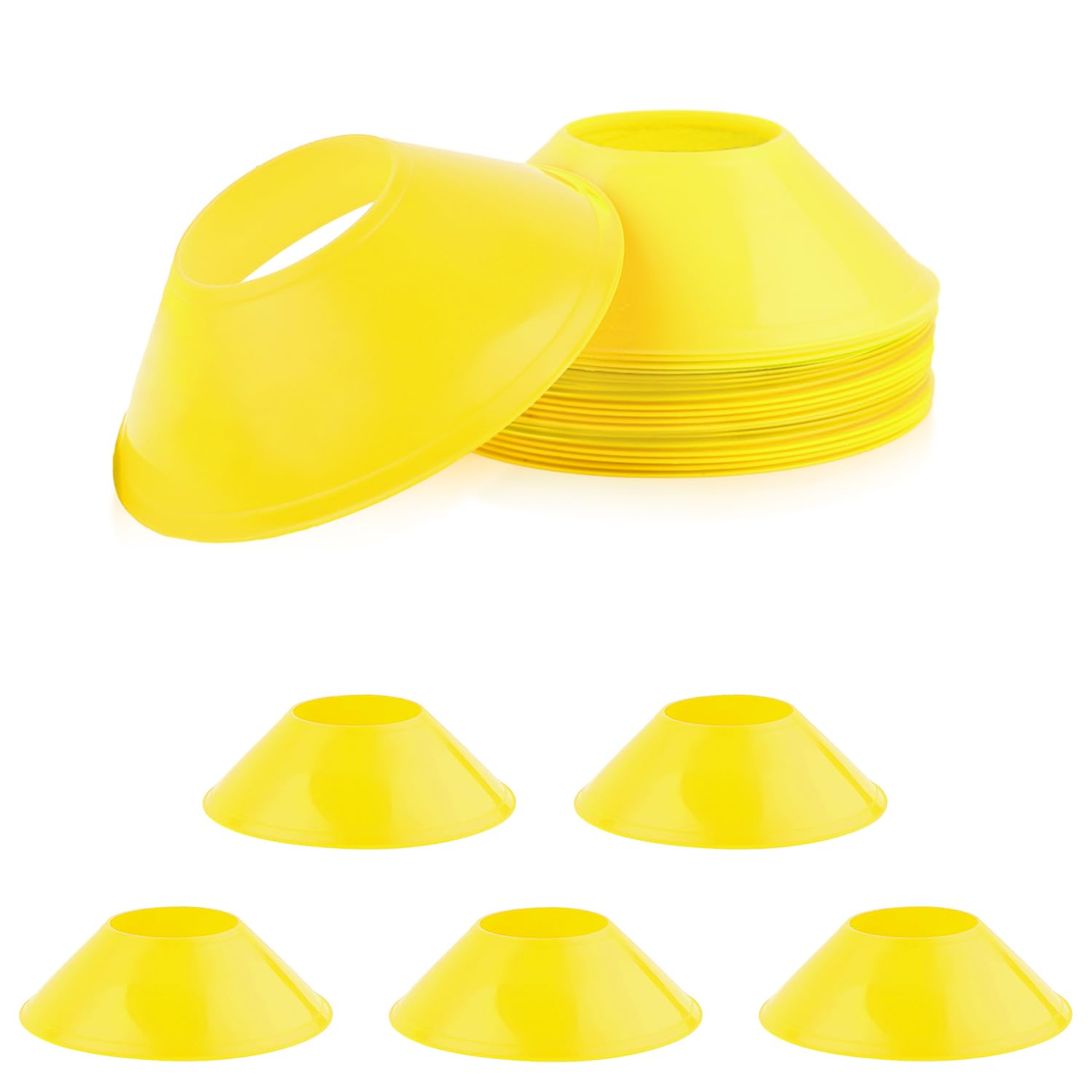 XIHIRCD 15pcs Soccer Cones for Sports Training, Mini Football Pylons Cones Flexible Agility Sports Cones Practice Cones for Football Basketball Running Drills Sports Games Field Cone Markers Kids