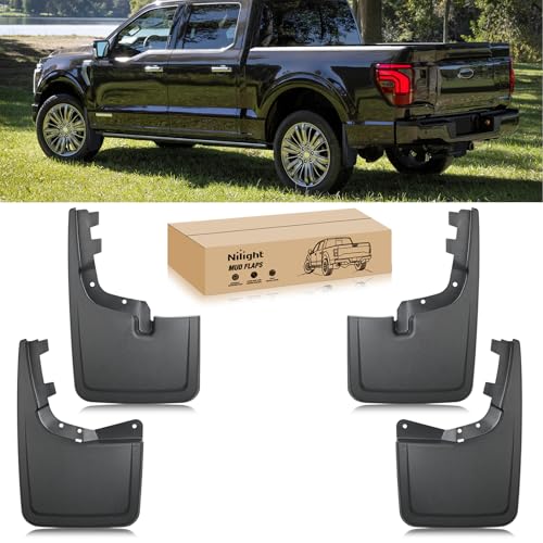 Image of Nilight Mud Flaps Splash Guards for F150 2021 2022 2023 2024 2025 2026 | No Drilling Precision Fit Exterior Accessories Heavy-Duty Splash Guards Protection, Front & Rear Set