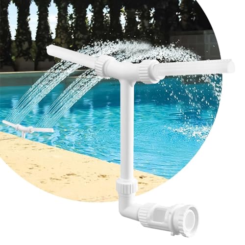 Pool Springbrunnen, Dual Spray Einstellbare Wasserbrunnen Pool Wasserfall mit Adapter Belüfte, Wasserfontäne für Garten Inground Pools, Pool Zubehör für Spa Kühles Warmes Wasser Temperaturen – Bild 6