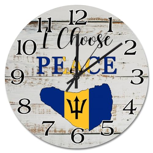 Horloge murale drapeau Barbade sans tic-tac pendule rustique