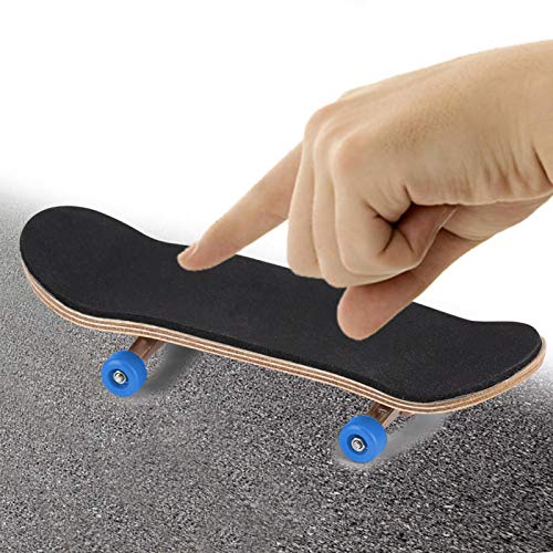 Combort 1Pc Finger Skateboards Fingerboards Sets, Maple Wooden+Alloy Fingerboard Finger Skateboards with Box Reduce Pressure Kids Gifts(Dark Blue)