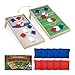Relaxdays Cornhole, Wurfspiel Set, 10 Sandsäcke, Bean Bag Spiel, HxBxT: 18 x 29 x 58 cm, Indoor & Outdoor, mehrfarbig
