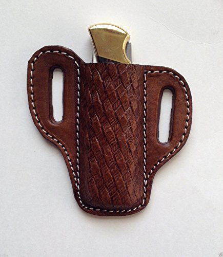 Knife Holder BROWN Pancake Sheath for the Buck #110 Folding Hunting Knife