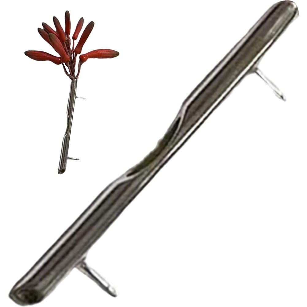 Caeanhi Branch-shaped Floral Brooch – Wearable Mini Vase Pin for Real or Dried Flowers, Round Tube Lapel Pin for Wedding Dress, Suit & Bag