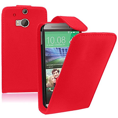 HTC One (M8)/ HTC Butterfly 2 Housse HCN PHONE® Etui Simili Cuir à rabat vertical pour HTC One (M8)/ HTC Butterfly 2 - ROUGE