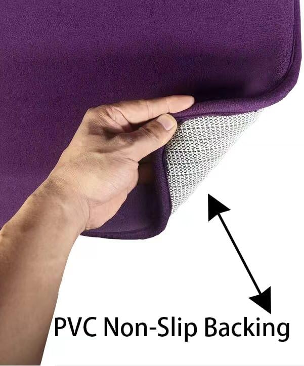 Miniatura 5 de Madeals Juego de 4 tapetes de baño de espuma viscoelástica con tapa de inodoro y juegos de alfombras, juego de 3 tapetes de baño en forma de U color