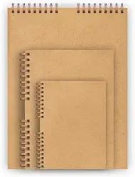 Caderno de Desenho sketchbook Capa Dura em Kraft A5 A4 e A3 (A5 Pequeno)
