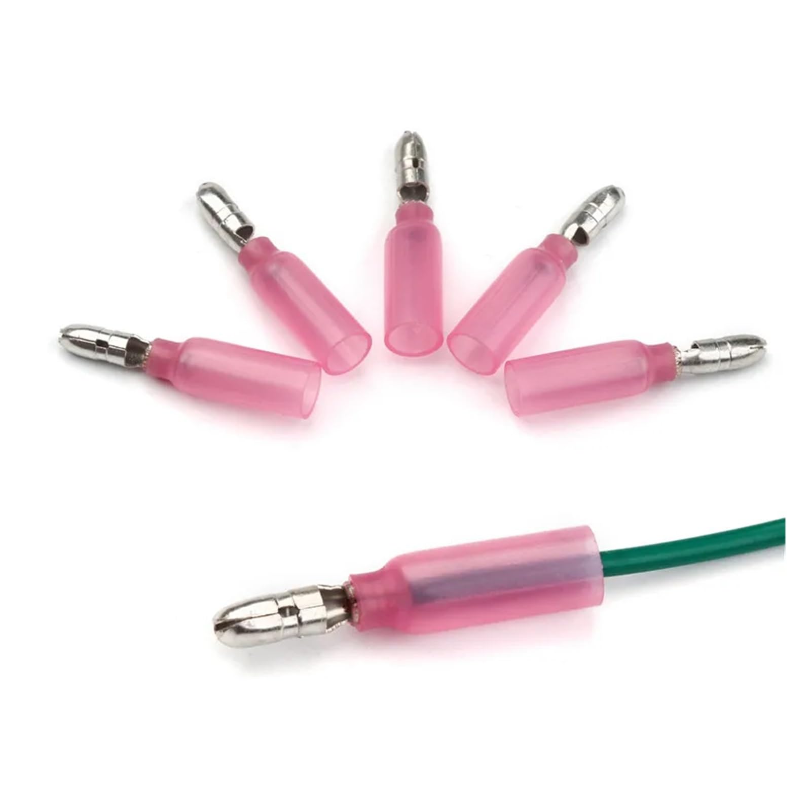 UYCUODLUY 50PCS 22-18AWG Heat Shrink Red Male Terminals Electrical Butt Connectors Crimp Wire Splice Terminals For 0.5-1.5mm2