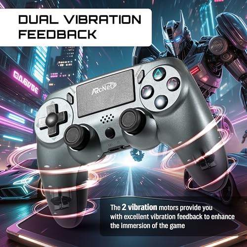 Image of ARcNet Dualshock Wireless Controller Game Switch For PS 4 With 3.5 mm Headset Port & 6 Axis Gyro Sensor Wireless USB Controller Compatible for PS 4 Slim /PRO /Fat With Built in Speaker (Grey)