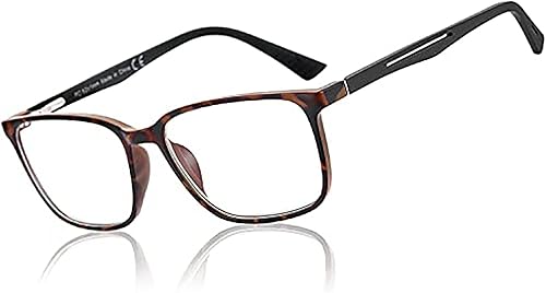 BLUEMOKY Lentes de lectura con luz azul para hombre, lectores de marco cuadrado deportivo, lentes antirreflejos para computadora