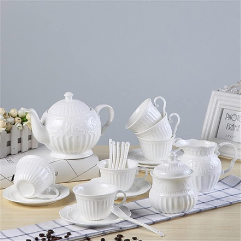 European Embossed Ceramic Coffee Cup Set Afternoon Tea Sugar Bowl