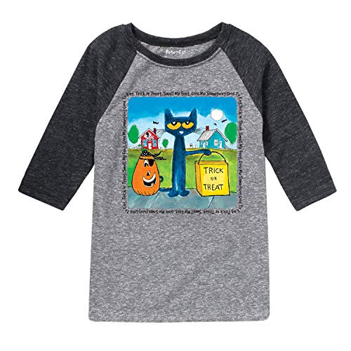 Pete the Cat - Trick Or Treat - Youth Raglan - Size Medium