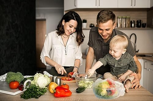 أكياس حفظ الطعام الطازجة 100 قطعة ، أغطية وعاء قاب...