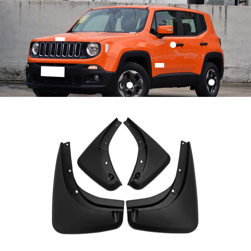 RJQXZXGQ Car Mud Flaps, for Jeep 2015-2021 Renegade Front & Rear Car Mud Flaps, Splashproof Tough Auto Splash Guards Fenders