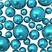 80 Jumbo & Assorted Sizes Turquoise Blue Pearls/Teal Blue Pearls & White Pearls Value Pack Vase Fillers - NOT INCLUDING the Transparent Water Gels for floating the Pearls (Sold Separately)