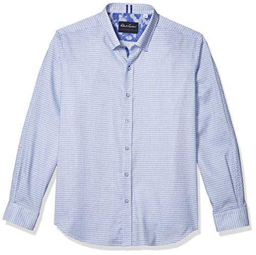 Robert Graham Men's L/S Woven Shirt, Blue, XLarge