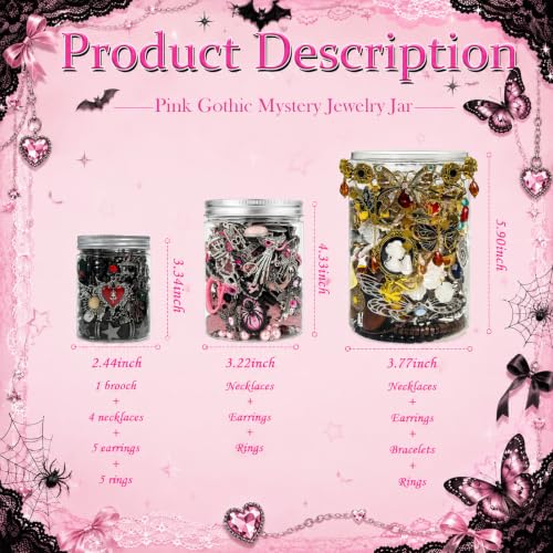 Image of SMUOBT Mystery Jewelry Jar Box Set, Surprise Jewelry Gift for Women | Jewelry Assortment with Necklaces, Earrings, Rings, Bracelets & Keychains, Mystery Mix, Birthday Gift for Women