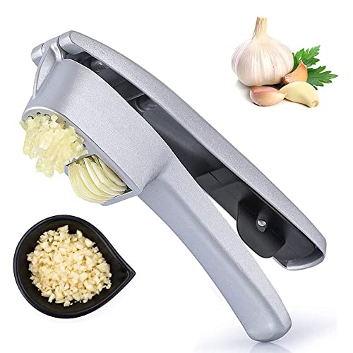 Prensa De Ajos Premium, Acero Inoxidable Prensa Ajos, Machacador De Ajos, 2 En 1 Prensa Ajos Acero Inoxidabl, Para Ajo Fresco, Jengibre, Nueces, Muy Fácil De Usar y Limpiar Cover