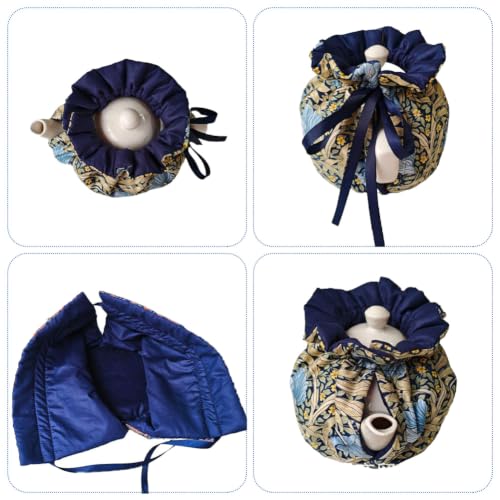 Image of JOONOR Tea Cosy - Cotton Printed Tea Cosy, Vintage Floral Dust Cover for Kitchen Tea Pot, Breakfast Warmer, Insulation and Keep Warm, Color#14