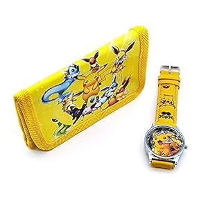 Bireegoo Pokémon Digitale Horloge en Portemonnee Kinderspeelgoed Horloges Set Pokemon Pikachu Potlood Case Stationaire…