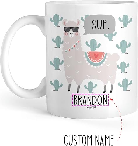Vista 34 de CUBICER Taza de café de cerámica blanca personalizada, diseño de búho, tazas con nombre personalizado, divertidos regalos de cumpleaños para Búho