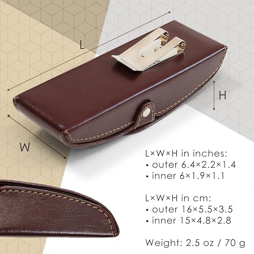 Image of Orsus Hard Glasses Eyeglass Case with Belt Clip, Belt Waist Hard Sunglasses Case 6x2 Inches