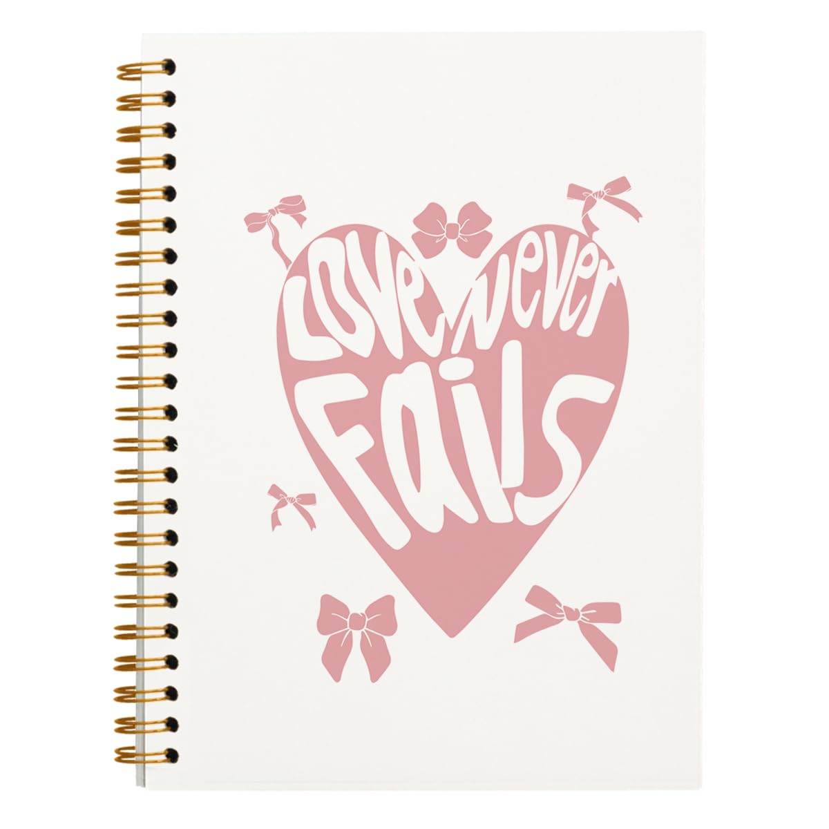 Bnwepo Bible Spiral Notebook, Preppy Pink Bow Notebook Journal, Christian Gifts for Women, Blue Trendy Hardcover Gifts Notebook for Teen Girls Student Teacher 5.5x8.3 inch