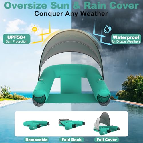 Image of Pool Float with Canopy Adult|UPF50+ Float with Shade|Pool Chair for Lake