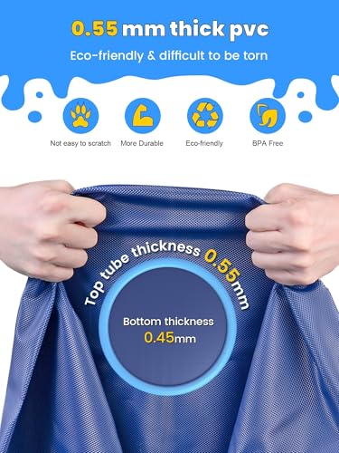 Image of VISTOP Non-Slip Splash Pad for Kids and Dog, Thicken Sprinkler Pool Summer Outdoor Water Toys - Fun Backyard Fountain Play Mat for Baby Girls Boys Children or Pet Dog (107 Inch, Red&Yellow&Green&Blue)