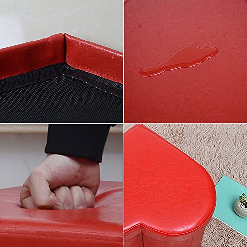 Pouf de rangement pliable en cuir pour optimiser un salon encombré - 5