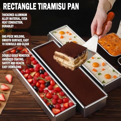 Nieprzywierająca forma do ciasta Tiramisu – zdejmowana forma do pieczenia ze stopu aluminium do sernika, musu, ciasteczek – zawiera akrylową pokrywkę i metalową szpatułkę