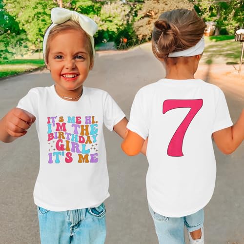 Its Me Hi Im The Birthday Girl Its Me Birthday Girl Shirt Kid B-Day T-Shirt Party Tee Outfit Short Sleeve Tops 6-12Y3