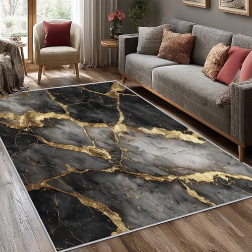 Tapete decorativo moderno negro y dorado 8x8 miniatura 2