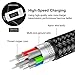 Multi Charging Cable USAMS 2Pack 4FT 4 in 1 Nylon Braided USB Fast Charging Cord Adapter Type C Micro Port Compatible Cell Phones Tablets and More