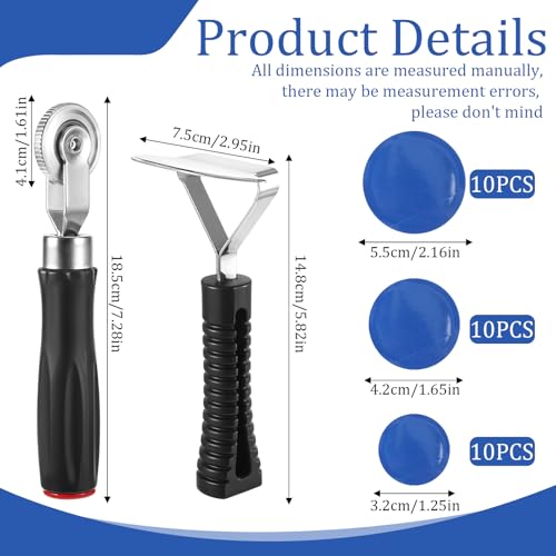 Image of DIVINA VITAE 33Pcs Tire Patch Roller Kit, 30Pcs Tire Patches(32mm /42mm /55mm) with Tire Patch Roller Inner Liner Scraper Tire Buffing Wheel for Car Tire Grinding Polishing Accessories Kit