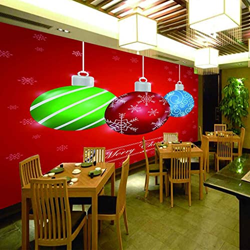 Décoration murale 3D boule de Noël rouge en toile premium - 6