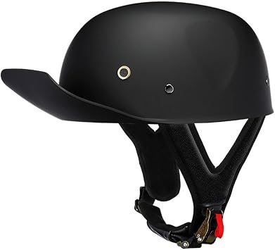 Retro Motorcycle Half Helmet for Man Women, Street Sun Protection Baseball Cap Helmet, DOT Approved Open Face Skull Cap Motorbike Helmet for ATV Scooter Cruiser Moped Jet Style Helmet